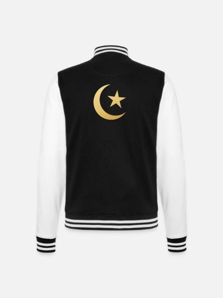 Ramadan Mubarak muslim islam Fasten moslem Allah - College-Sweatjacke - Schwarz/Weiß