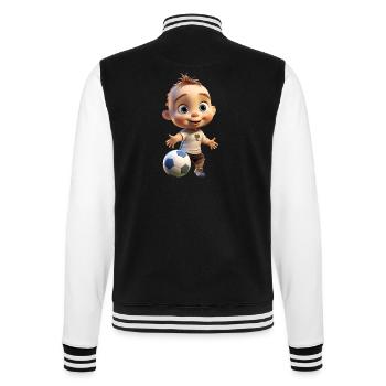 Fussballer Junge - College-Sweatjacke - Schwarz/Weiß - Hinten - Marisol (170cm)