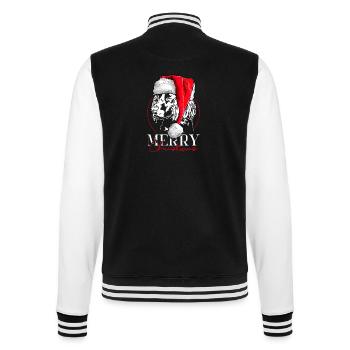 Santa German Quail Dog Merry Christmas Dogs - College Sweat Jacket - black/white - Back - Marisol (170cm)