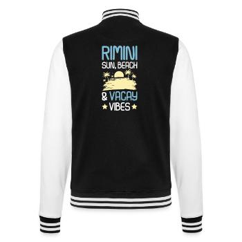 Rimini Sommer Spruch - College-Sweatjacke - Schwarz/Weiß - Hinten - Marisol (170cm)