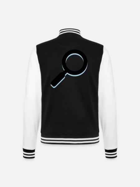 magnifying glass - College Sweat Jacket - black/white