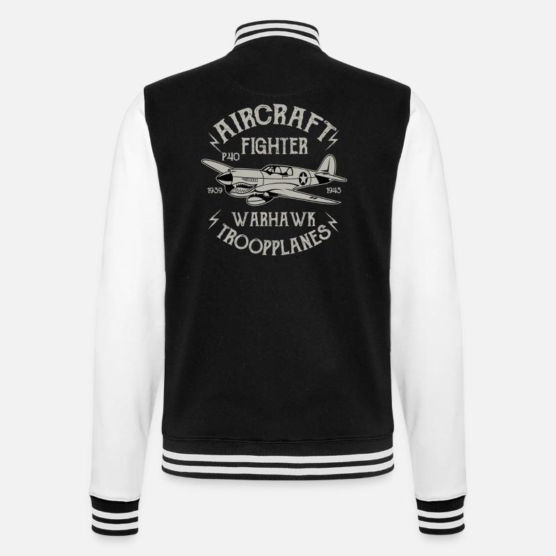 Warhawk Fighter - College-Sweatjacke - Schwarz/Weiß