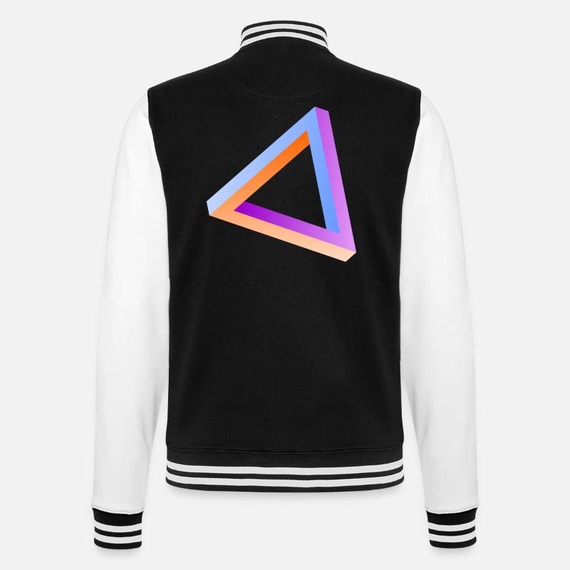 Impossible triangle optical illusion - College Sweat Jacket - black/white