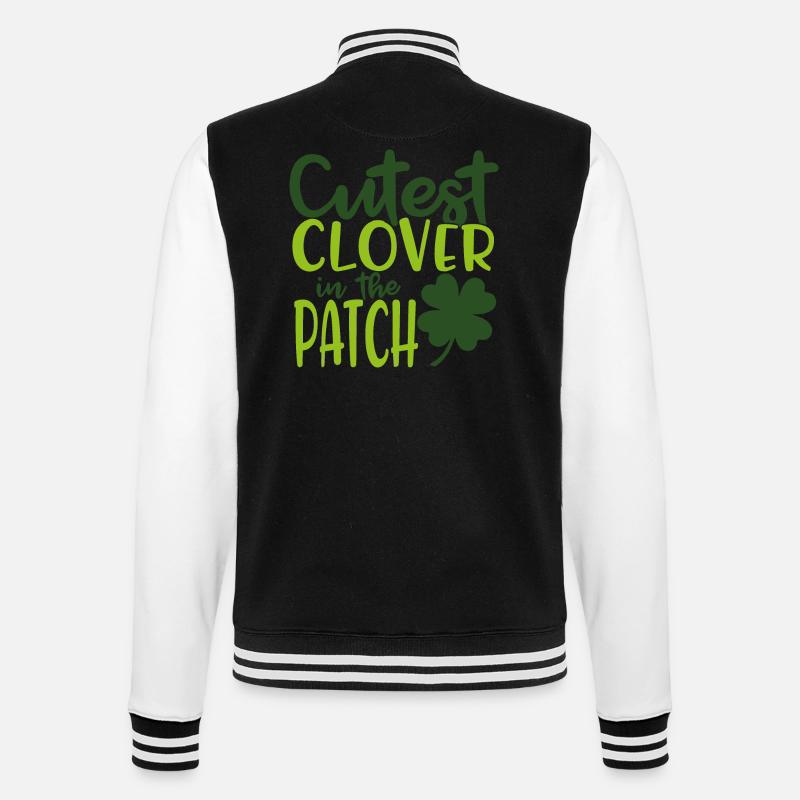 Cutest clover in the patch - College Sweat Jacket - black/white