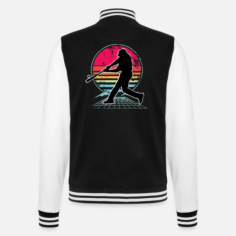 Baseball - College-Sweatjacke - Schwarz/Weiß