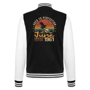 Vintage Juin 1961 Juin 1961 né en Juin 1961 Rétro - Veste Teddy - noir/blanc - Dos - Marisol (170cm)