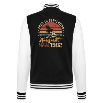 Jahrgang August 1982 Geburtstagsgeschenk August 1982 - College-Sweatjacke - Schwarz/Weiß - Hinten - Marisol (170cm)