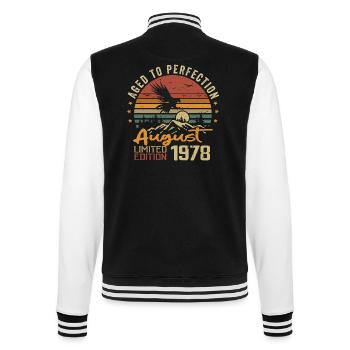 Millésime Août 1978 Cadeau Anniversaire Août 1978 - Veste Teddy - noir/blanc - Dos - Marisol (170cm)
