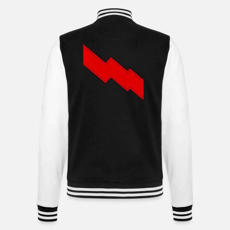 Red Lightning Sign Gift - College Sweat Jacket - black/white