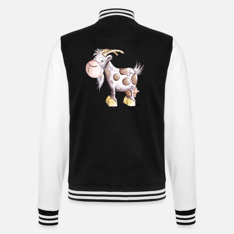 Die Ziege ist da  - College-Sweatjacke - Schwarz/Weiß