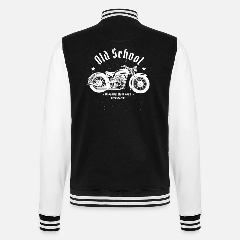 Biker - College-Sweatjacke - Schwarz/Weiß