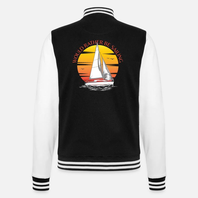 Would Rather Be Sailing - College Sweat Jacket - black/white