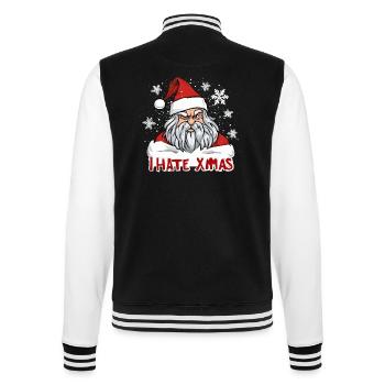 Ich hasse Weihnachten Lustig anti Weihnachten - College-Sweatjacke - Schwarz/Weiß - Hinten - Marisol (170cm)