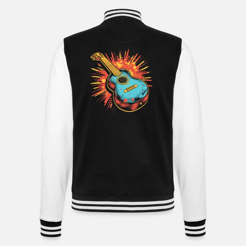 Ukulele Graphics - College Sweat Jacket - black/white