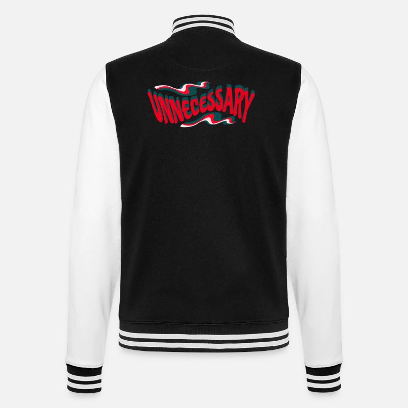 Retro Unnecessary Statement Text - College Sweat Jacket - black/white