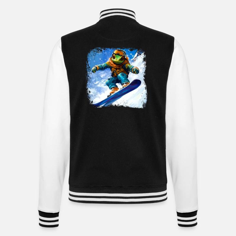 Snowboard Chamäleon - College-Sweatjacke - Schwarz/Weiß