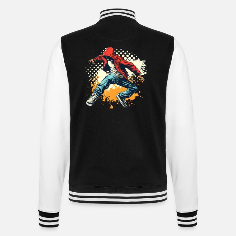 Graphique Breakdancer - Veste Teddy - noir/blanc