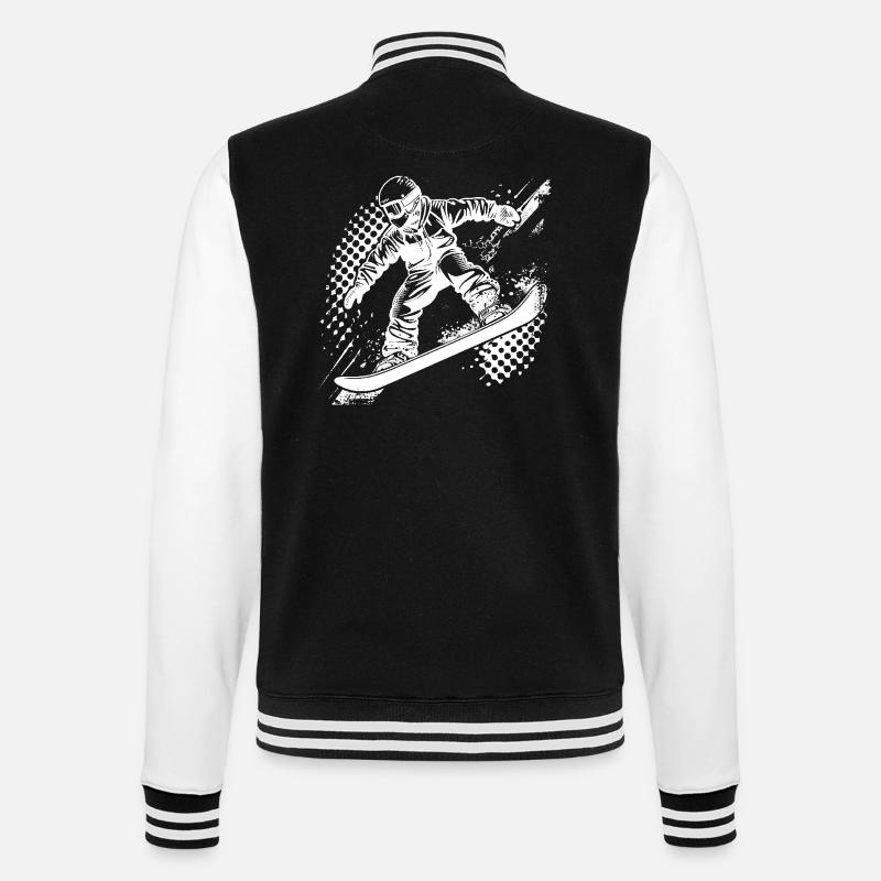 Dessin de snowboarder - Veste Teddy - noir/blanc