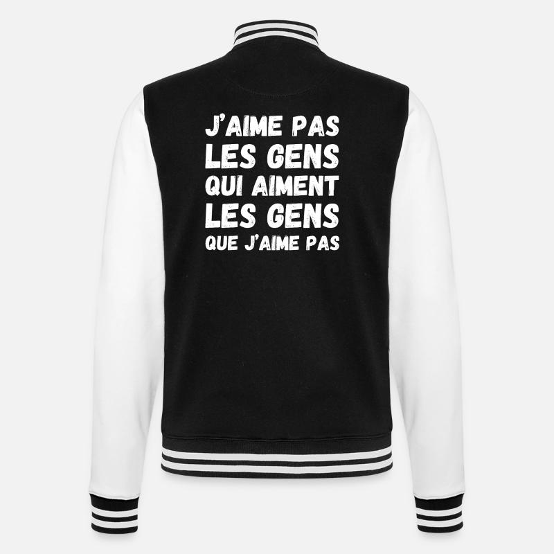 Les gens que j'aime pas - Veste Teddy - noir/blanc