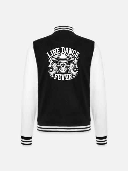 Line Dance Forever Skull - College Sweat Jacket - black/white