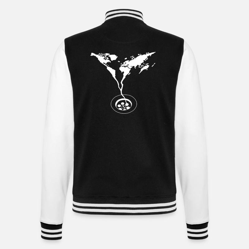 La fin du monde (blanc) - Veste Teddy - noir/blanc