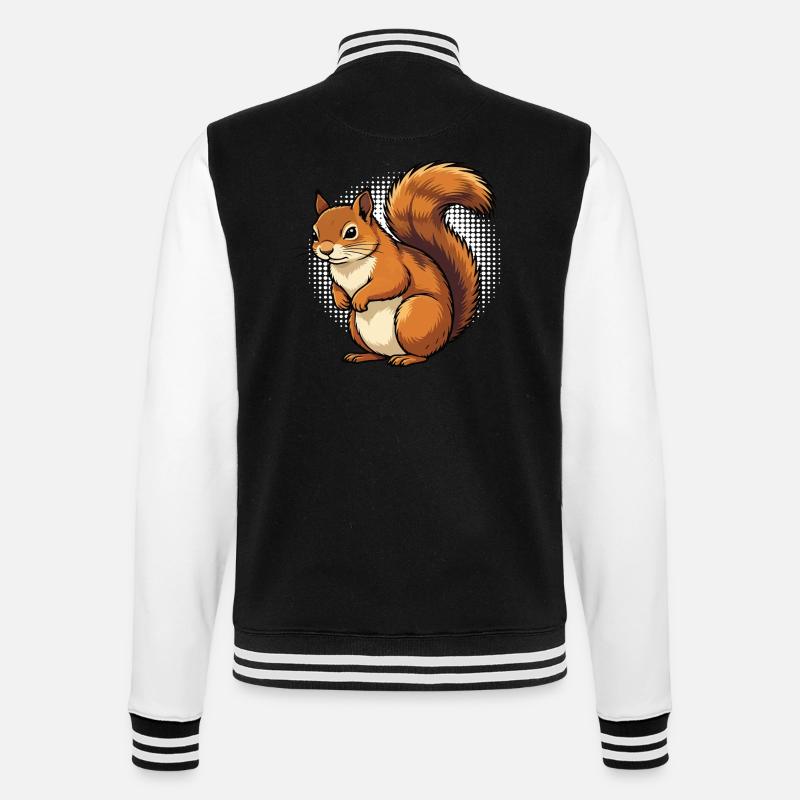 Squirrel Squirrel Squirrel Lover Rodent - College Sweat Jacket - black/white