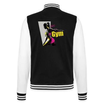 fitness mädchen, girl in the gym - College-Sweatjacke - Schwarz/Weiß - Hinten - Marisol (170cm)