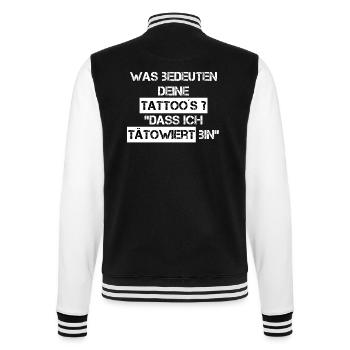 7er Ink Spruch - College-Sweatjacke - Schwarz/Weiß - Hinten - Marisol (170cm)