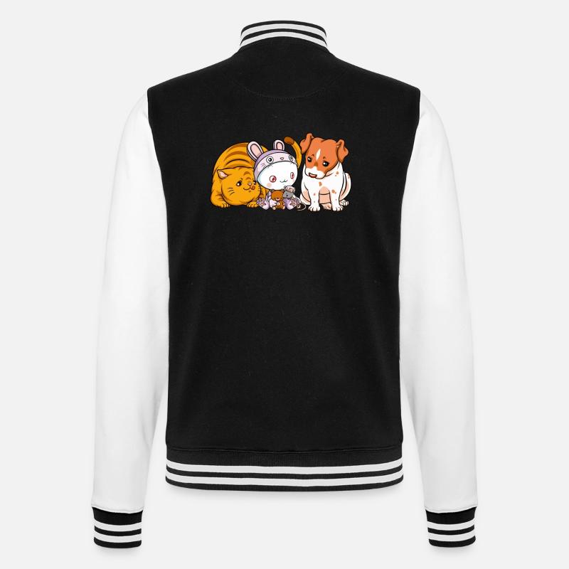 Puni Freunde - College-Sweatjacke - Schwarz/Weiß