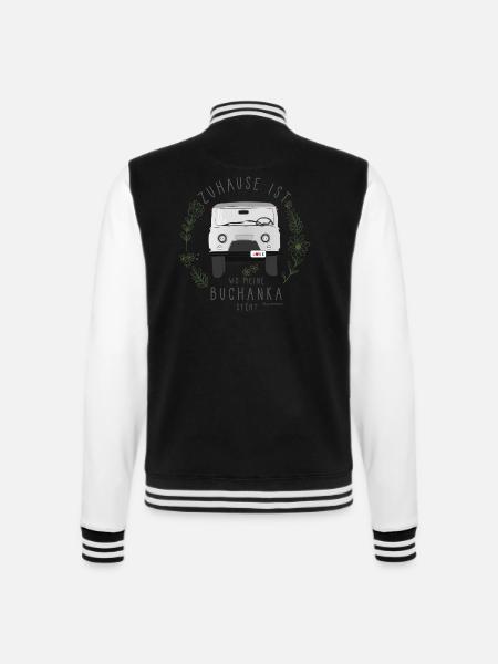 UAZ - Zuhause ist, wo meine Buchanka steht (weiss) - College-Sweatjacke - Schwarz/Weiß