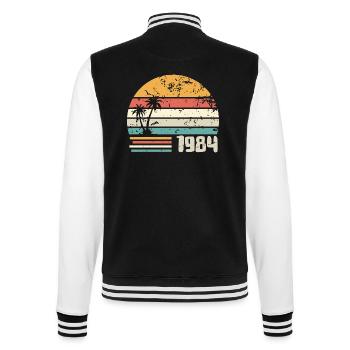 1984 Geburtstagsgeschenk - Made in 1984 Retro 1984 - College-Sweatjacke - Schwarz/Weiß - Hinten - Marisol (170cm)
