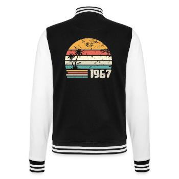 1967 Geburtstagsgeschenk - Made in 1967 Retro 1967 - College-Sweatjacke - Schwarz/Weiß - Hinten - Marisol (170cm)