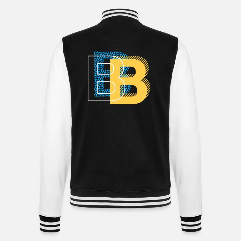Initial letter B b - College Sweat Jacket - black/white