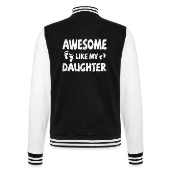 Génial comme ma fille avec des empreintes de pas - Veste Teddy - noir/blanc - Dos - Marisol (170cm)