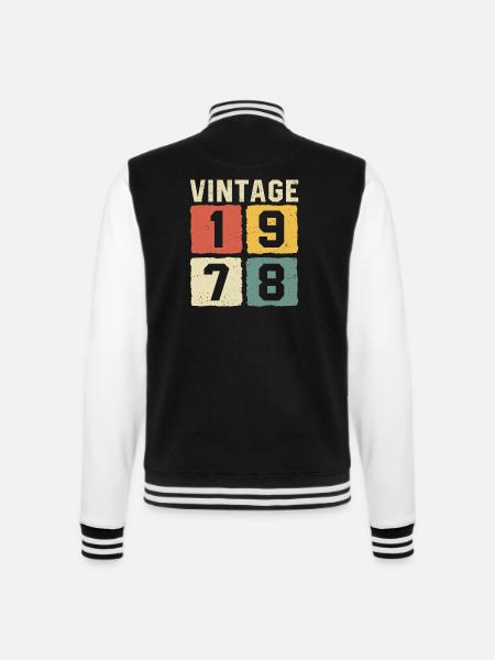 Millésime 1978 Né en 1978 - Veste Teddy - noir/blanc