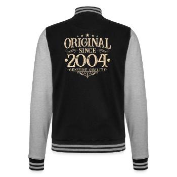 Original seit 2004 Jahrgang Vintage Geburtstag - College-Sweatjacke - Schwarz/Grau meliert - Hinten - Marisol (170cm)