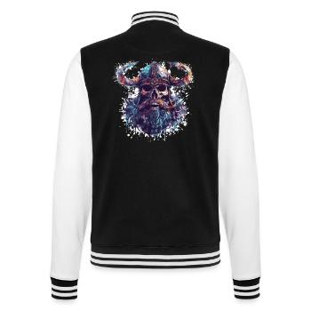 Viking Skull - College Sweat Jacket - black/white - Back - Marisol (170cm)