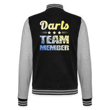 Darts Team - College-Sweatjacke - Schwarz/Grau meliert - Hinten - Marisol (170cm)
