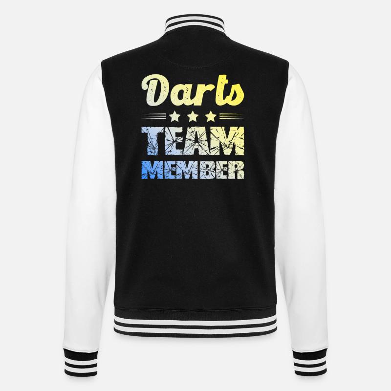 Darts Team - College-Sweatjacke - Schwarz/Weiß