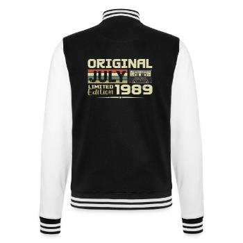 Birthday Gift July 1989 Born in July - College Sweat Jacket - black/white - Back - Marisol (170cm)