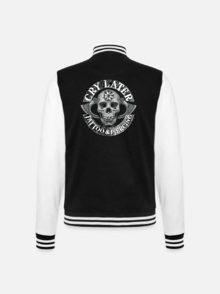 Cry Later Tattoo Piercing - College-Sweatjacke - Schwarz/Weiß
