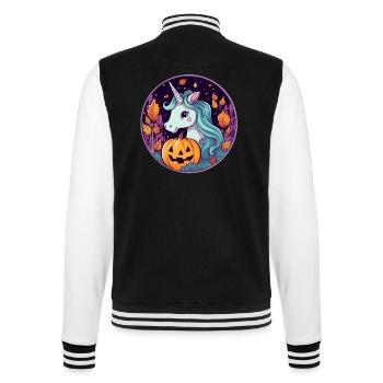 Unicorn on Halloween - College Sweat Jacket - black/white - Back - Marisol (170cm)