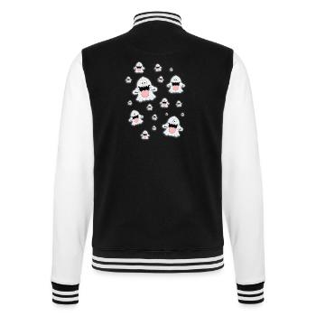 GESPENSTER - GEISTER - HALLOWEEN - KINDER - BABYS - College-Sweatjacke - Schwarz/Weiß - Hinten - Marisol (170cm)