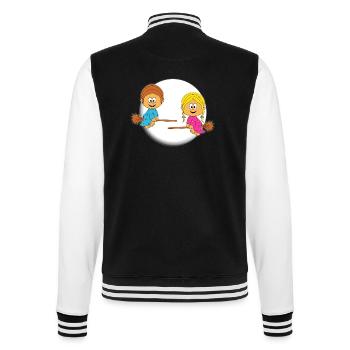 KINDER - HALLOWEEN - HEXEN - JUNGE - MÄDCHEN - College-Sweatjacke - Schwarz/Weiß - Hinten - Marisol (170cm)