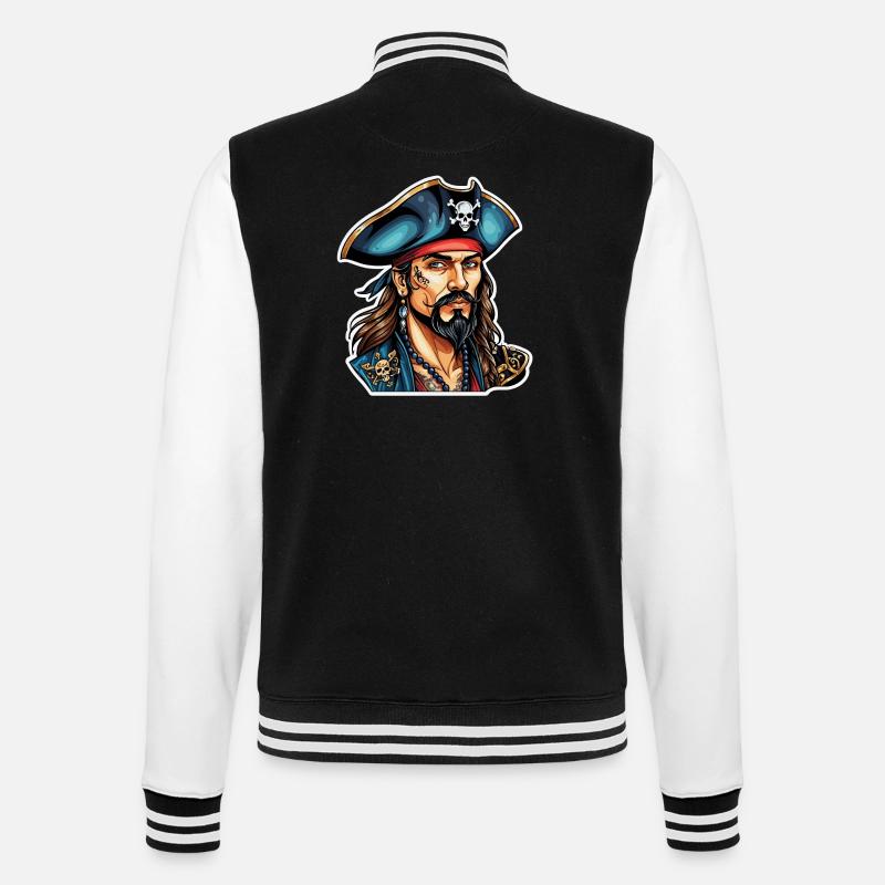 Pirate Style Néo Traditionnel - Veste Teddy - noir/blanc