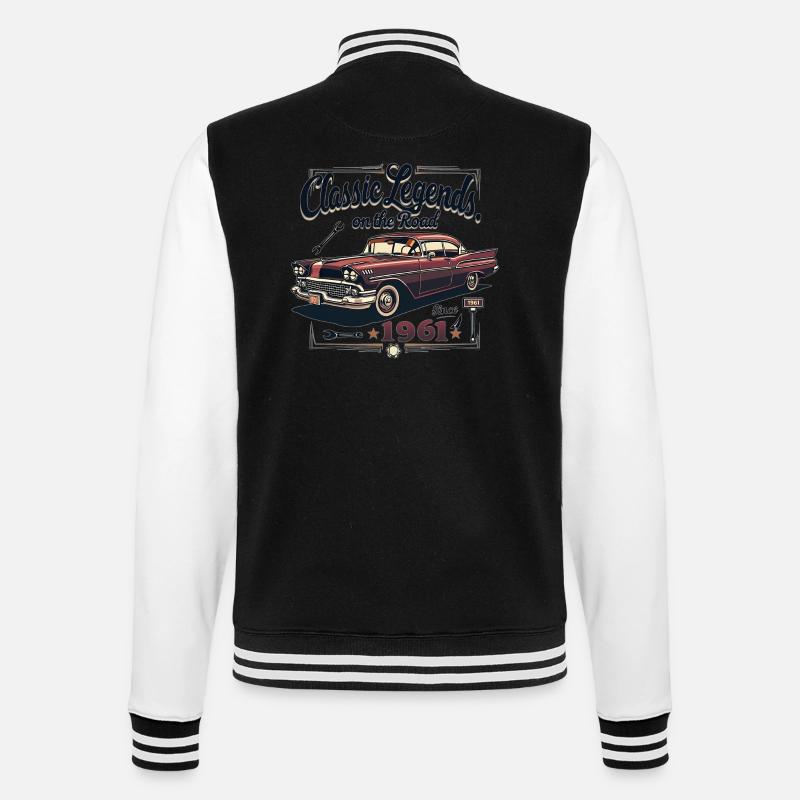 Oldtimer - Classic Legends - College-Sweatjacke - Schwarz/Weiß