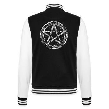 Pentagramme déchiré signe occulte - Veste Teddy - noir/blanc - Dos - Marisol (170cm)