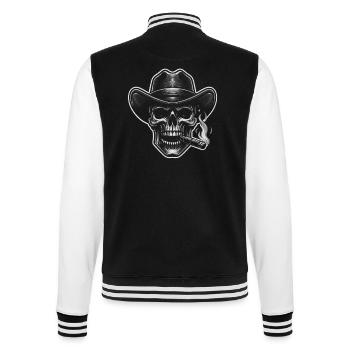 Crâne cool avec cigare et chapeau de cow-boy Stetson - Veste Teddy - noir/blanc - Dos - Marisol (170cm)