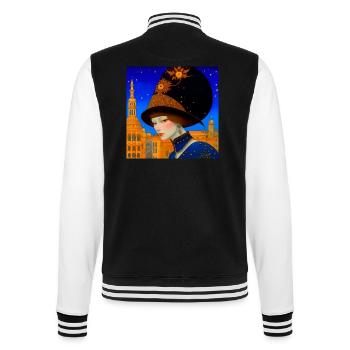 Fantastic person in mask at the Venetian carnival - College Sweat Jacket - black/white - Back - Marisol (170cm)