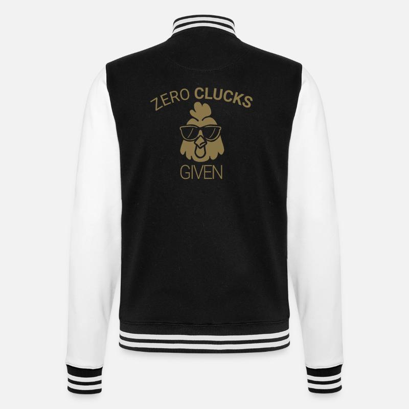 Zero clucks given - College Sweat Jacket - black/white